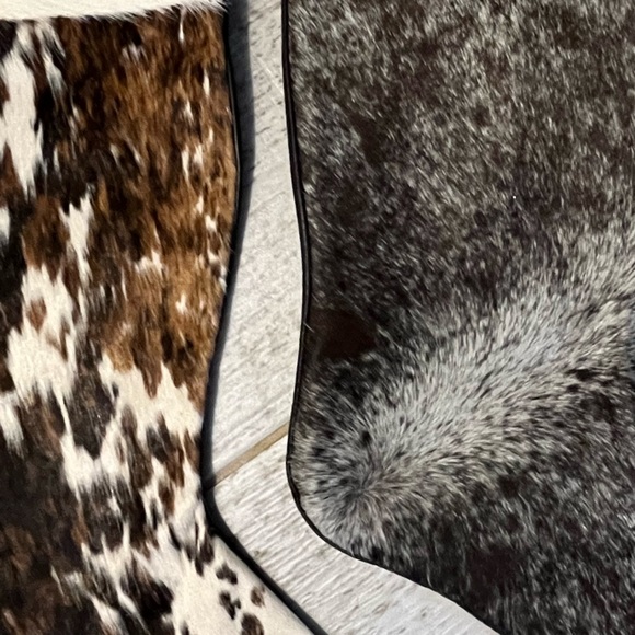 Genuine cow hide leather and fur handmade Christmas Stockings - Picture 4 of 15